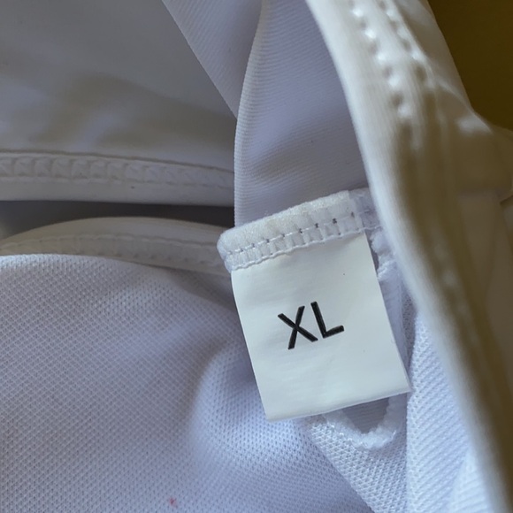 Off Shoulder Ruffle Top 2pc Swimwear White Top Print High Waist Bottom X-LARGE - Picture 5 of 11